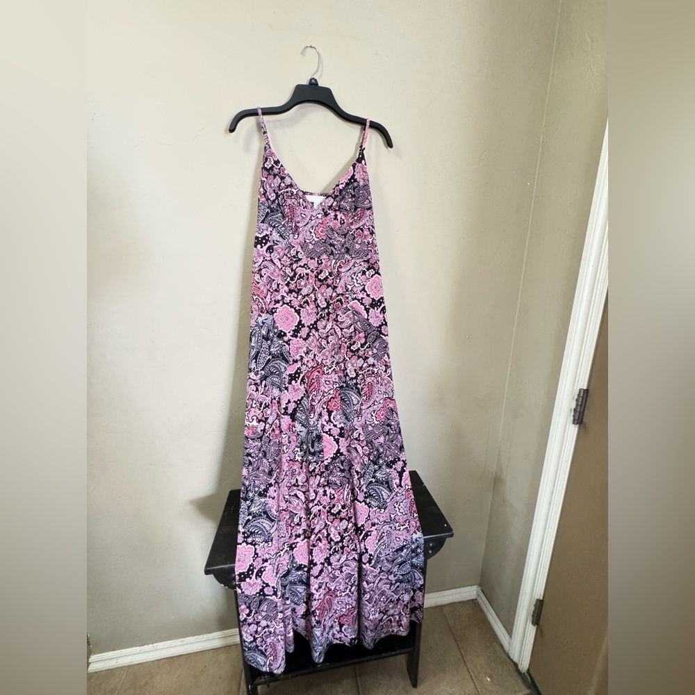 MICHAEL Michael Kors Pink and Black Maxi Dress